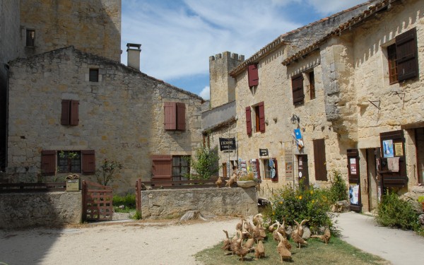 Larressingle 2 burcht als Carcassonne bij golfresort luxe villa's vakantiepark zwembad.jpg